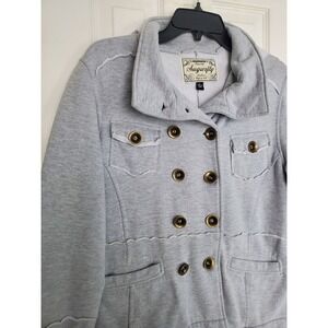 Sugarfly Jacket Gray Excellent Double‎ Breasted Detachable Hood L